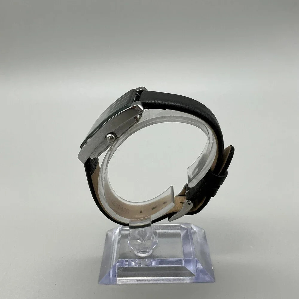 Anne Klein AK/2707 PC21J Womens Watch 28mm Black Dial Black Leather New Battery